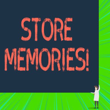 Mağaza Anılarını gösteren bir not yazıyorum. İş fotoğrafı zihnin geçmiş hisleri saklama ve hatırlama yeteneğini gözler önüne seriyor..