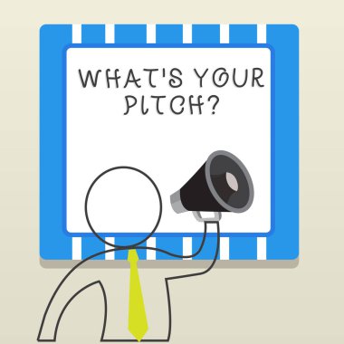 Kelime yazma metni Nedir S Your Pitch soru. Ses veya müzik tonu özelliği hakkında sormak için iş kavramı.