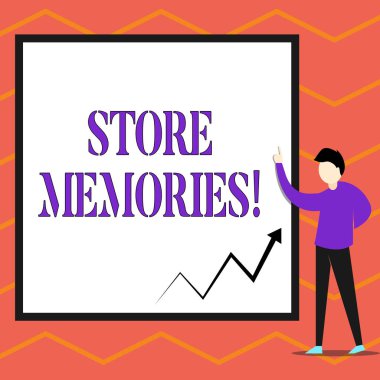 Mağaza Anılarını gösteren bir not yazıyorum. İş fotoğrafı zihnin geçmiş hisleri saklama ve hatırlama yeteneğini gözler önüne seriyor..