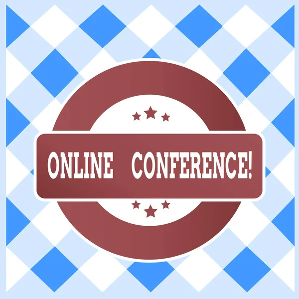 Tekst teken dat online conferentie weergeeft. Conceptuele foto online service waarmee u live vergaderingen houden. — Stockfoto