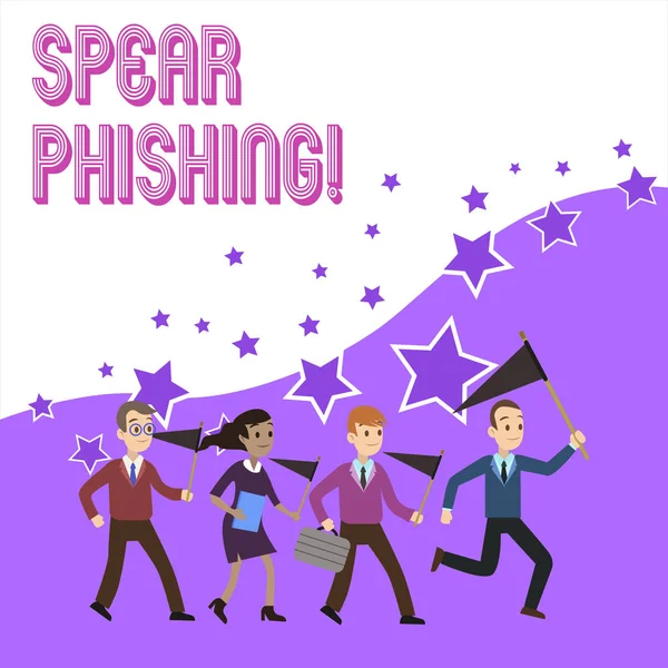 Spear Phishing'i gösteren metin işareti. Kavramsal fotoğraf Kullanıcıdan finansal veri ayıklamak için sahte e-postalar gönderme. — Stok fotoğraf