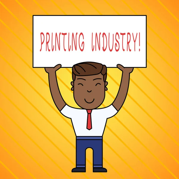 Szövegírás Nyomdaipar. A nyomtatott anyagok előállításában részt vevő ipar üzleti koncepciója. — Stock Fotó