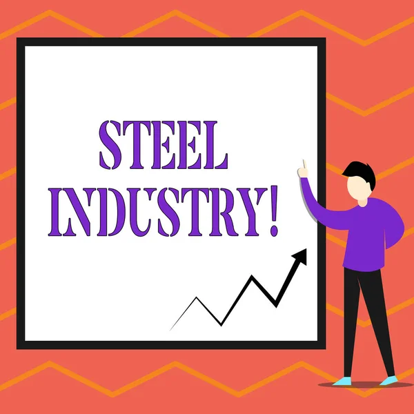 Písemný dopis ukazující ocelářský průmysl. Obchodní foto představení Průmyslové odvětví, které vyrábí a obchoduje s ocelí. — Stock fotografie