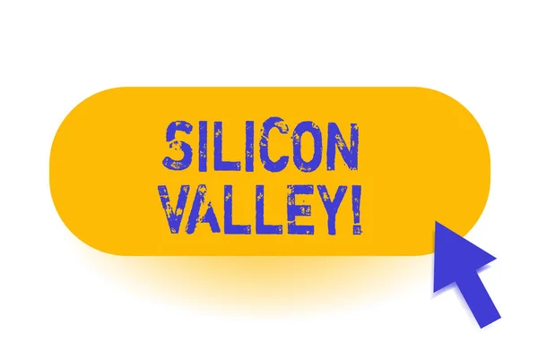 Text rukopisu Silicon Valley. Koncepce znamená domov pro analysisy počáteční a globální technologické společnosti. — Stock fotografie