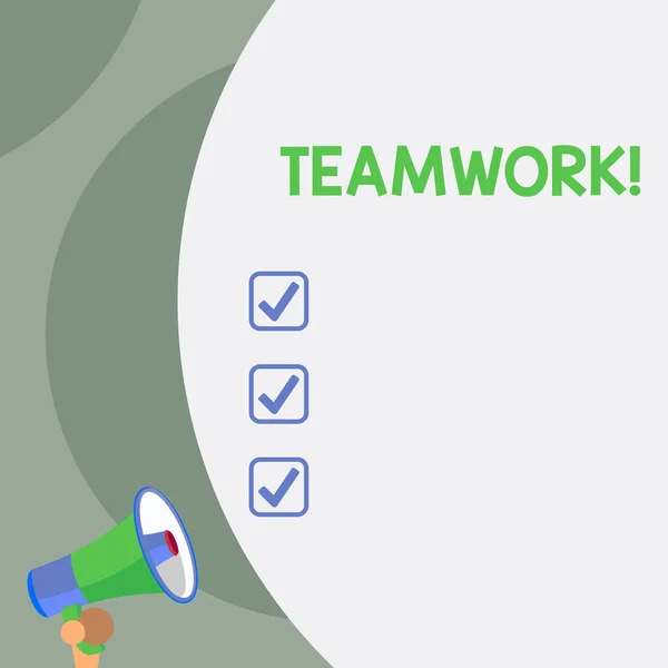 Tekst teken dat teamwork weergeeft. Conceptuele foto gecombineerde actie van de groep vooral wanneer effectief en efficiënt. — Stockfoto