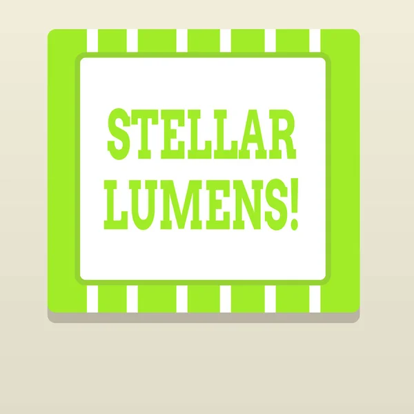 Λέξεις κείμενο γραφή Stellar Lumens. Επιχειρηματική ιδέα για πλατφόρμα cryptocurrency που χρησιμοποιεί σε εμβάσματα και πληρωμές. — Φωτογραφία Αρχείου