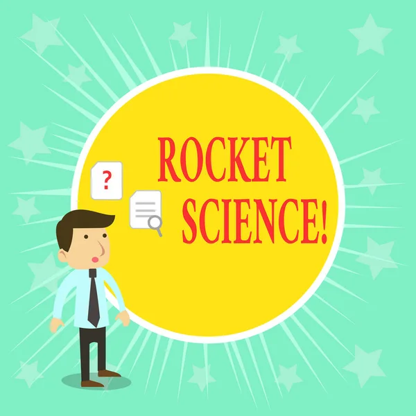 Texto escrito por palavras Rocket Science. Conceito de negócio para atividades difíceis que você precisa ser inteligente para fazer . — Fotografia de Stock