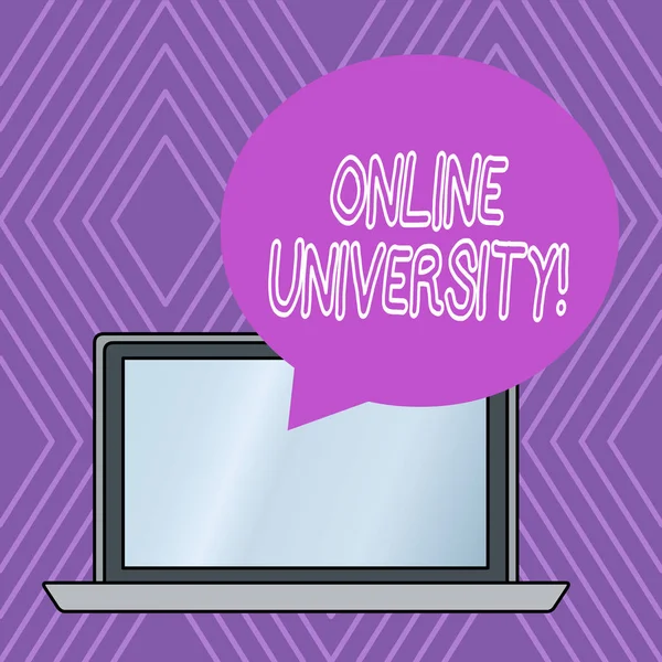 Skriftlig anteckning om Online University. Företagsfoto showcasing ger utbildningsprogram via elektroniska medier. — Stockfoto