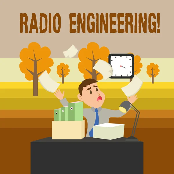 Conceptual hand writing showing Radio Engineering. Business photo showcasing Concerned with the operation and repair of radio equipment. — Stock Photo, Image