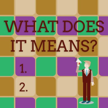 El yazısı metin yazma ne anlama geliyor soru. Kavram anlamı bir şey dedi ve İşadamı Looking Up, Holding ve Volume Icon ile Megafon üzerinde Talking anlamıyorum.