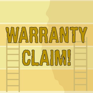 Garanti talebini gösteren bir not yazıyorum. Çizgili Renkli Duvara yaslanmış İki Dikey Üst Düz Tavan Merdiveni Değiştirme veya Tamir Etme Hakkı.