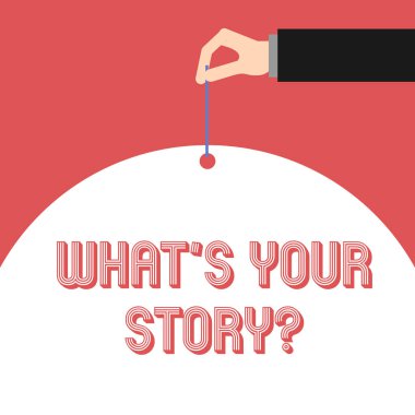 El yazısı metin Ne S Your Story Soru. Kavram anlamı onun geçmiş yaşam eylemleri olaylar hakkında gösteren soran.