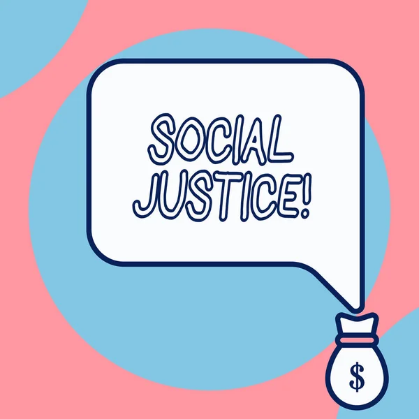 Texte littéraire Justice sociale. Concept d'entreprise pour l'égalité d'accès à la richesse et aux privilèges au sein d'une société . — Photo