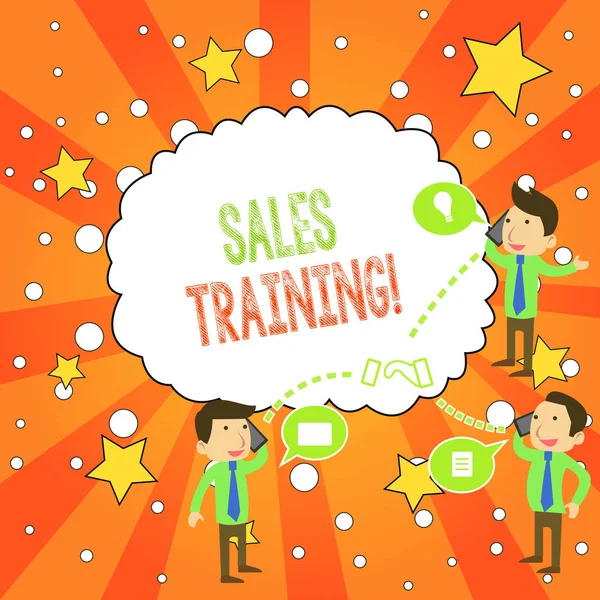 Writing note showing Sales Training. Business photo showcasing train salesshowing the methods of great sales techniques. — 스톡 사진