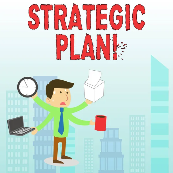 Stratejik Planı gösteren kavramsal el yazısı. Öncelikleri ayarlamak ve odaklamak için kullanılan iş fotoğrafı metin analizi etkinlik. — Stok fotoğraf