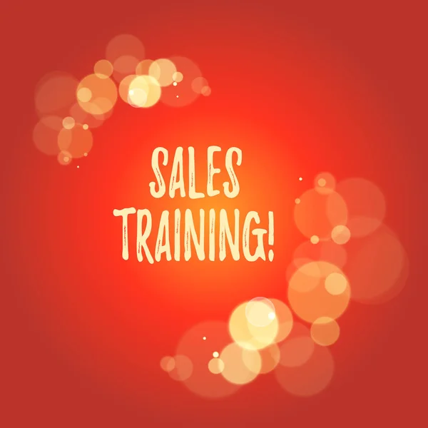 Word writing text Sales Training. Business concept for train salesshowing the methods of great sales techniques. — 스톡 사진