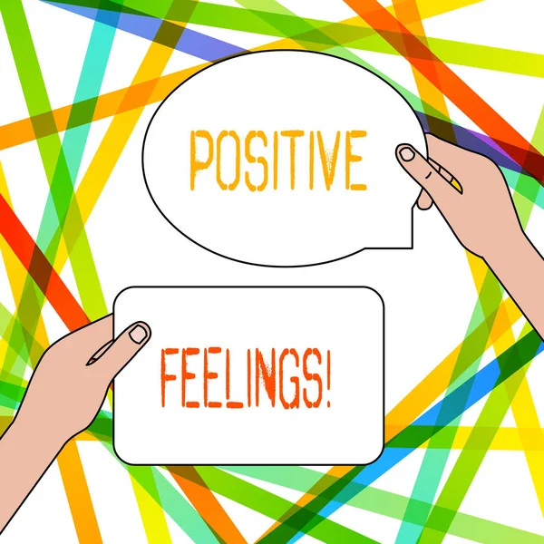 Writing note showing Positive Feelings. Business photo showcasing any feeling where there is a lack of negativity or sadness. — Stock Photo, Image