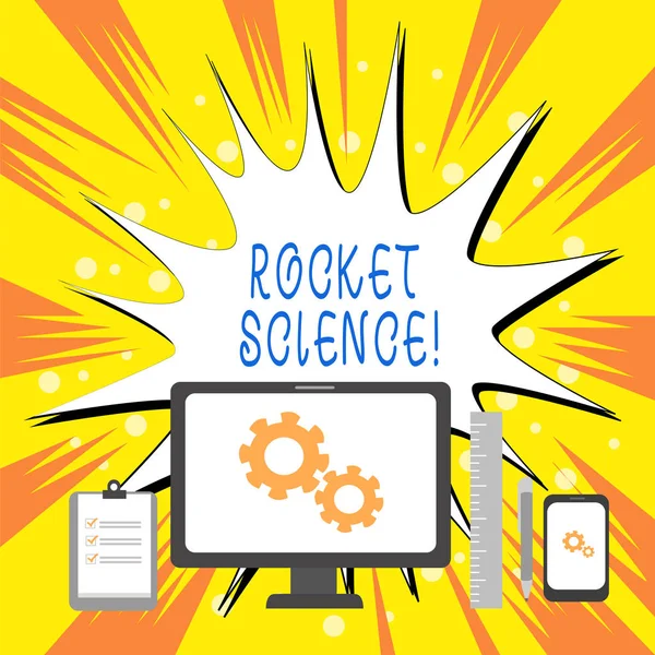 Signo de texto que muestra Rocket Science. Foto conceptual actividad difícil que usted necesita ser inteligente para hacer . — Foto de Stock