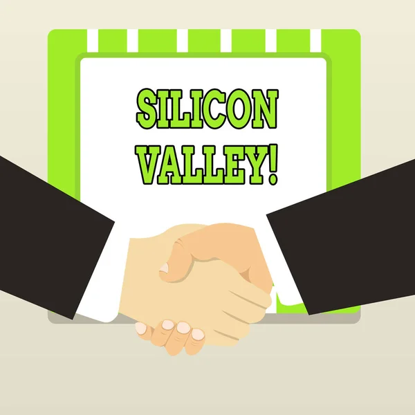 Handwriting text Silicon Valley. Concept meaning home to analysisy startup and global technology companies.