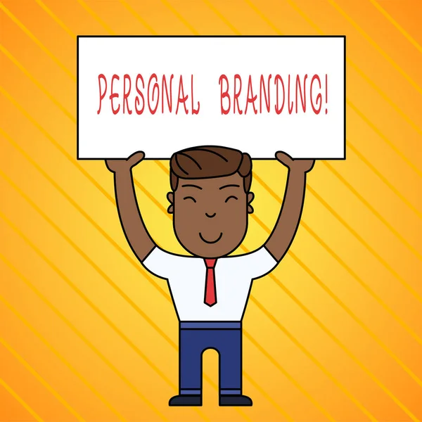 Tekst schrijven Personal Branding. Bedrijfsconcept voor het creëren van een herkenbare professionele naam. — Stockfoto