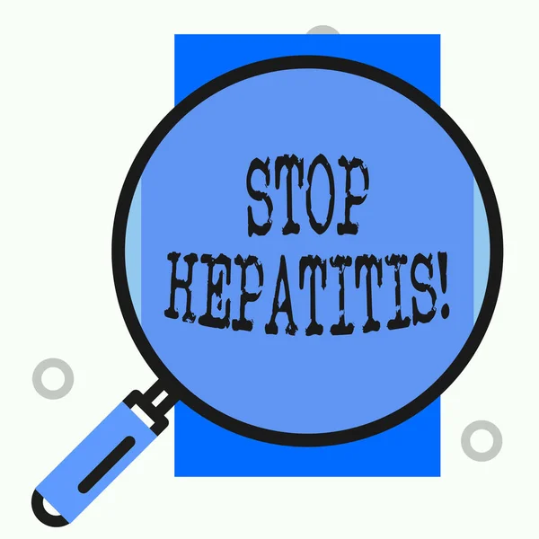 Sinal de texto a mostrar Hepatite Stop. Foto conceitual Tratamento ou prevenção da inflamação do fígado . — Fotografia de Stock