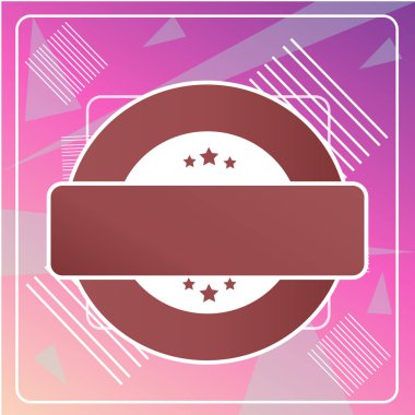 Üst ve Alt ve Boş Dikdörtgen Metin Kutusu üzerinde Üç Yıldız ile Renkli Yuvarlak Şekil Etiketi. Ödül İşareti fotoğrafı. Düz fotoğraf Rozeti veya Amblem Tasarımı