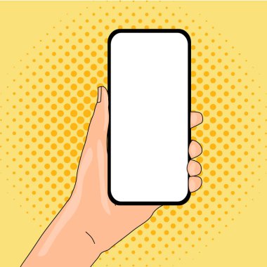 Metin Için Boş Alan la Dikey Olarak Elde Tutulan Boş Ekran Lı Akıllı Telefonun Kapatılması. Duyurular Reklam Promosyonlar için Yaratıcı Arka Plan