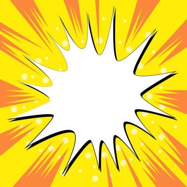 Renkli Arka Plan karşı Beyaz Angry Speech Bubble Düz fotoğraf. Boş Alan Patlama Metin Balon Shouting. Boş Dikenli ve Pürüzlü Dialog Box Backdrop