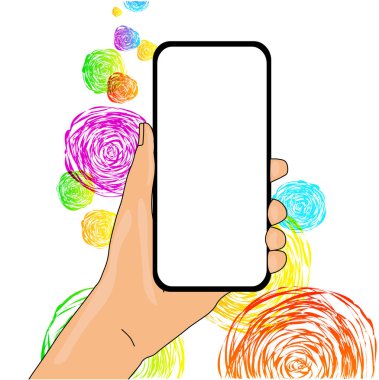 Metin Için Boş Alan la Dikey Olarak Elde Tutulan Boş Ekran Lı Akıllı Telefonun Kapatılması. Duyurular Reklam Promosyonlar için Yaratıcı Arka Plan