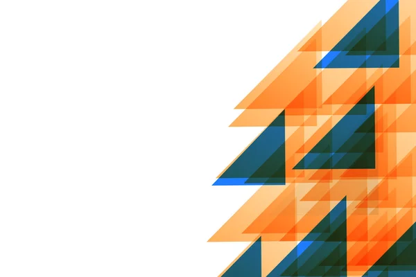 Полупрозрачный оранжевый и голубой треугольники, перекрывающие один другой концентрированный. Креативный фон Идея для дизайна цифровых изображений, объявление, презентация, приглашение, обои . — стоковый вектор