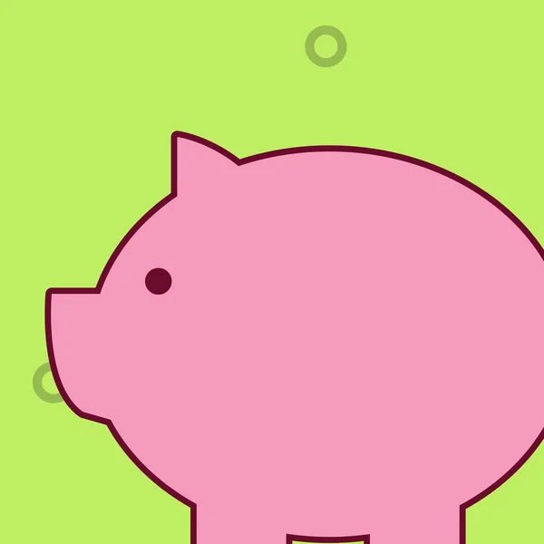 Classic traditional piggy bank animal design look like real pig. Pink swine toy with round and fat body. Imitation of real hog in form of saving money box. — Stock Vector