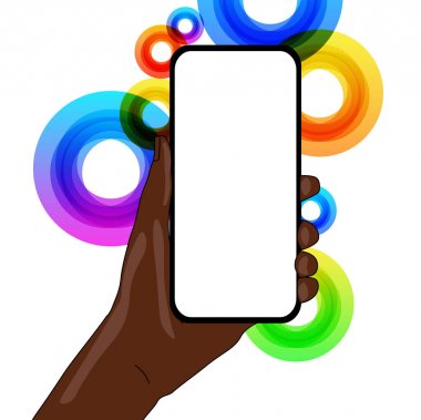 Metin Için Boş Alan la Dikey Olarak Elde Tutulan Boş Ekran Lı Akıllı Telefonun Kapatılması. Duyurular Reklam Promosyonlar için Yaratıcı Arka Plan