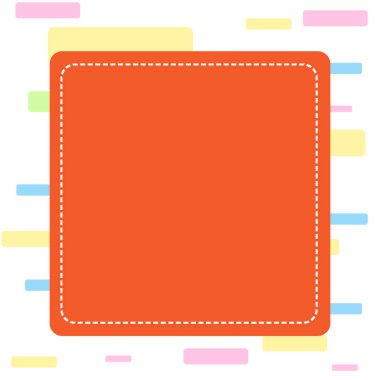 Renkli Kesik Çizgi Boş Kare. İnce ve Kalın Çizgiler. Parlak Arka Plana Karşı Çerçevede Boş Kesme Formu. Reklam Kuponu. Düz fotoğraf Sanat Tasarımı