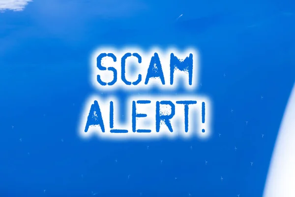 Conceptual hand writing showing Scam Alert. Business photo showcasing fraudulently obtain money from victim by persuading him. — Stock Photo, Image