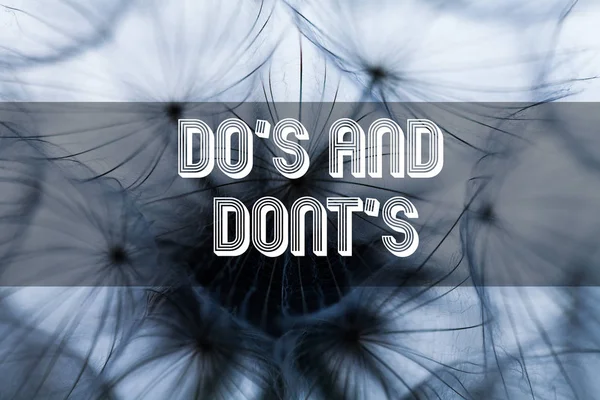 标有Do S和Don't S.关于某些活动或行动的概念性照片规则或习惯的文字符号. — 图库照片