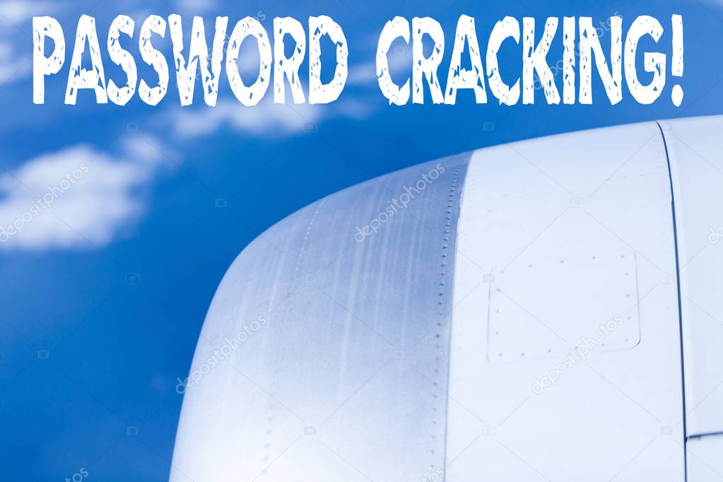 Word writing text Password Cracking. Business concept for measures used to discover computer passwords from data.