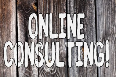 Çevrimiçi Danışmanlık 'ı gösteren kavramsal el yazısı. İş fotoğrafı tanıtımı internet üzerinden yapılan bir gösteriden bilgi ya da tavsiye alın.