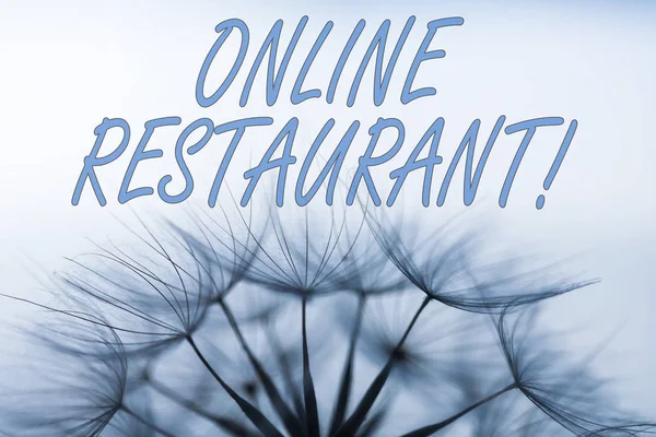 Pismo odręczne pisanie tekstu online restauracja. Koncepcja oznacza Internet, który łączy restaurację lub firmę spożywczej. — Zdjęcie stockowe