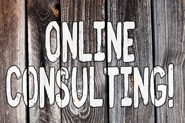 Çevrimiçi Danışmanlık 'ı gösteren kavramsal el yazısı. İş fotoğrafı tanıtımı internet üzerinden yapılan bir gösteriden bilgi ya da tavsiye alın.