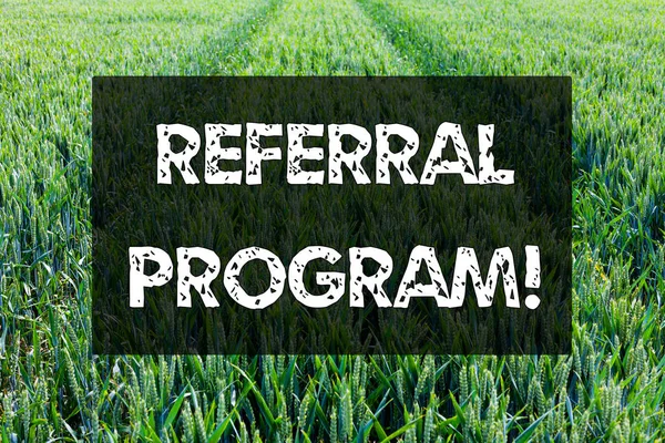 Word writing text Referral Program. Business concept for internal recruitment method employed by organizations.