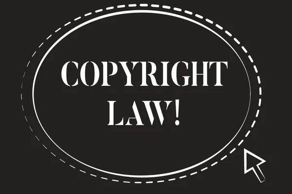 展示版权法的概念性手写。管辖原创作品的商务照片文本法律主体. — 图库照片