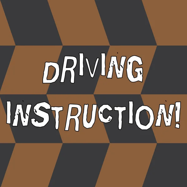 Word writing text Driving Instruction. Business concept for detailed information on how driving should be done Seamless Slanting Squares in Brown and Gray Alternate Color Creating Depth.