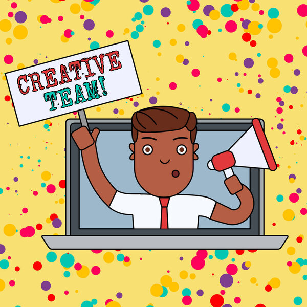 Handwriting text Creative Team. Concept meaning Group of showing that comes up with the advertising ideas.