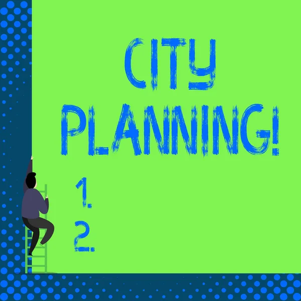 Handwriting text City Planning. Concept meaning the planning and control of the development of a town.