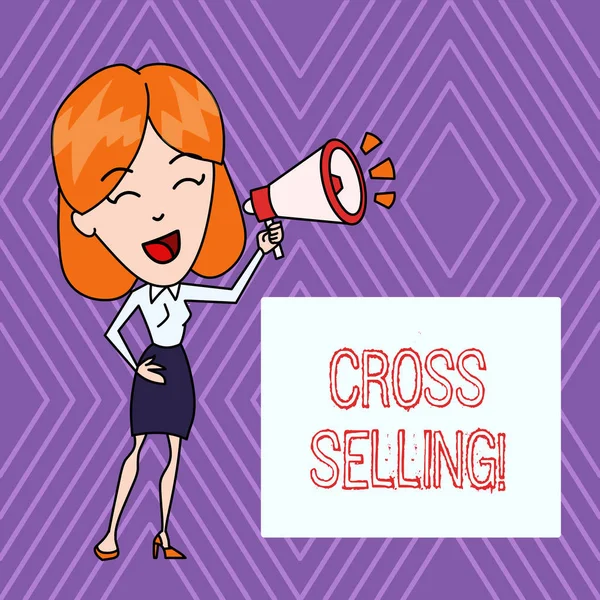 Segno di testo che mostra Cross Selling. Foto concettuale per vendere prodotti complementari ad un cliente esistente . — Foto Stock