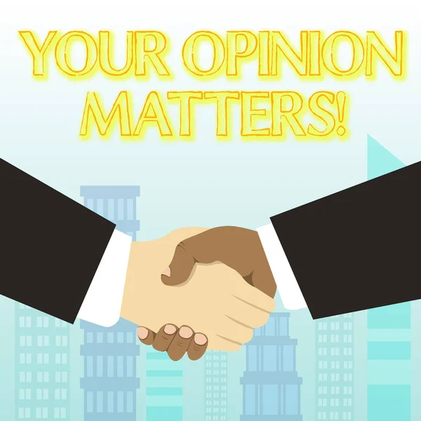El yazısı metin Your Opinion Matters yazma. Kavram anlamı sadece söylenmiş bir şey ile aynı fikirde olmadığını göstermek. — Stok fotoğraf