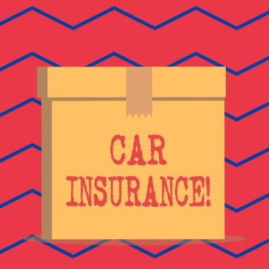 Araba Sigortası'nı gösteren bir metin işareti. Bir kaza durumunda mali kayıplara karşı kavramsal fotoğraf koruma.