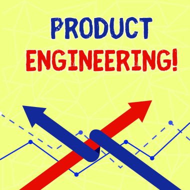 Ürün Mühendisliğini gösteren bir not yazıyorum. Bir aygıt ya da bir sistem tasarlama ve geliştirme işleminin iş fotoğrafı gösterimi Bir diğer takımla iç içe geçmiş durumda..