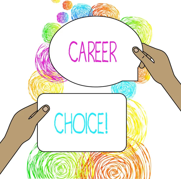 Conceptual hand writing showing Career Choice. Business photo showcasing selection of a particular path or vocation in terms of career. — Stock Photo, Image