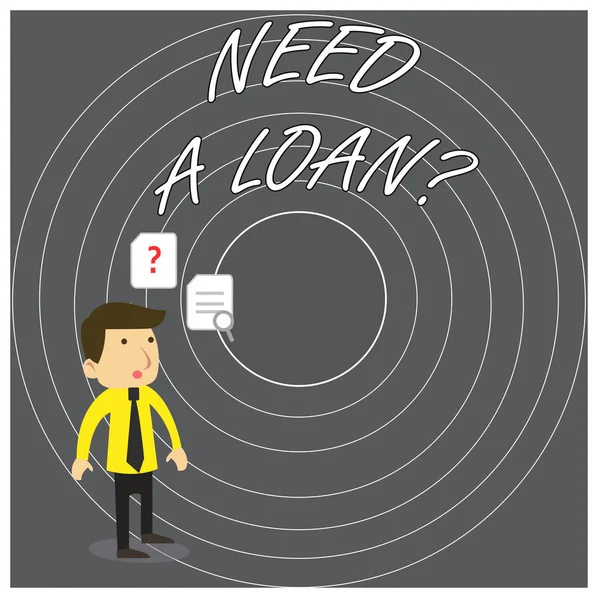 Writing note showing Need A Loan Question. Business photo showcasing asking he need money expected paid back with interest. — Stock Photo, Image